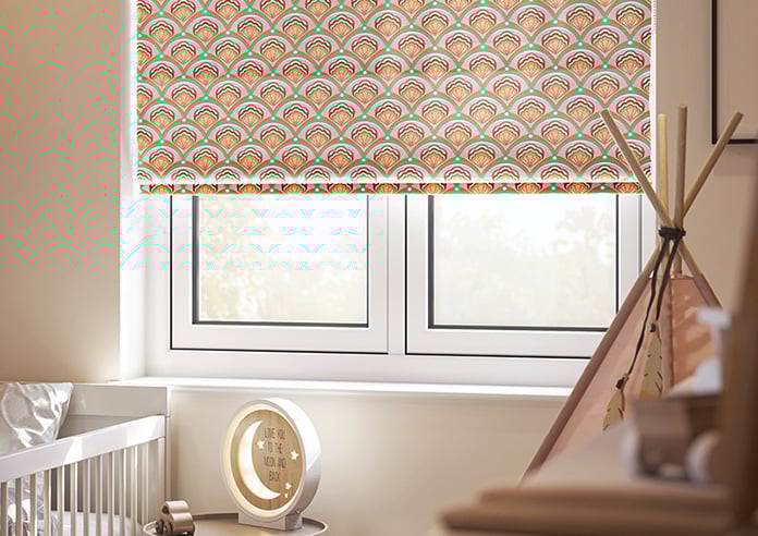 Deco Sea Shells, Strawberry - Motorised Roman Blind - Image 5